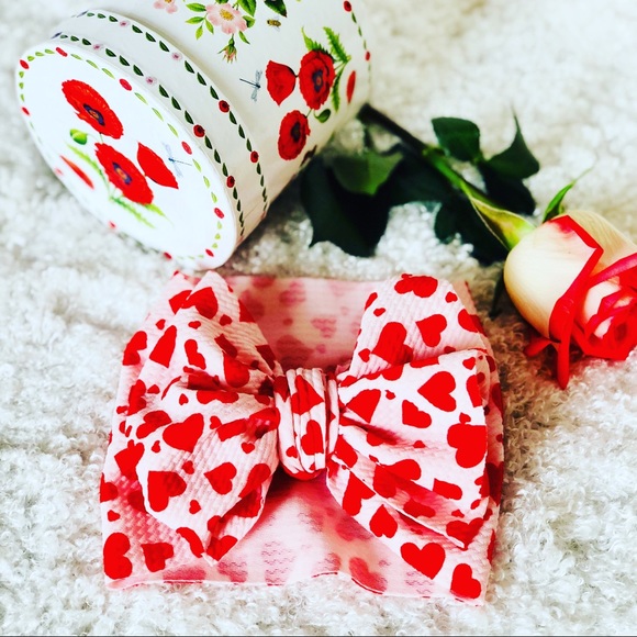 simplybow Other - Red Hearts Head Wrap By Simplybow